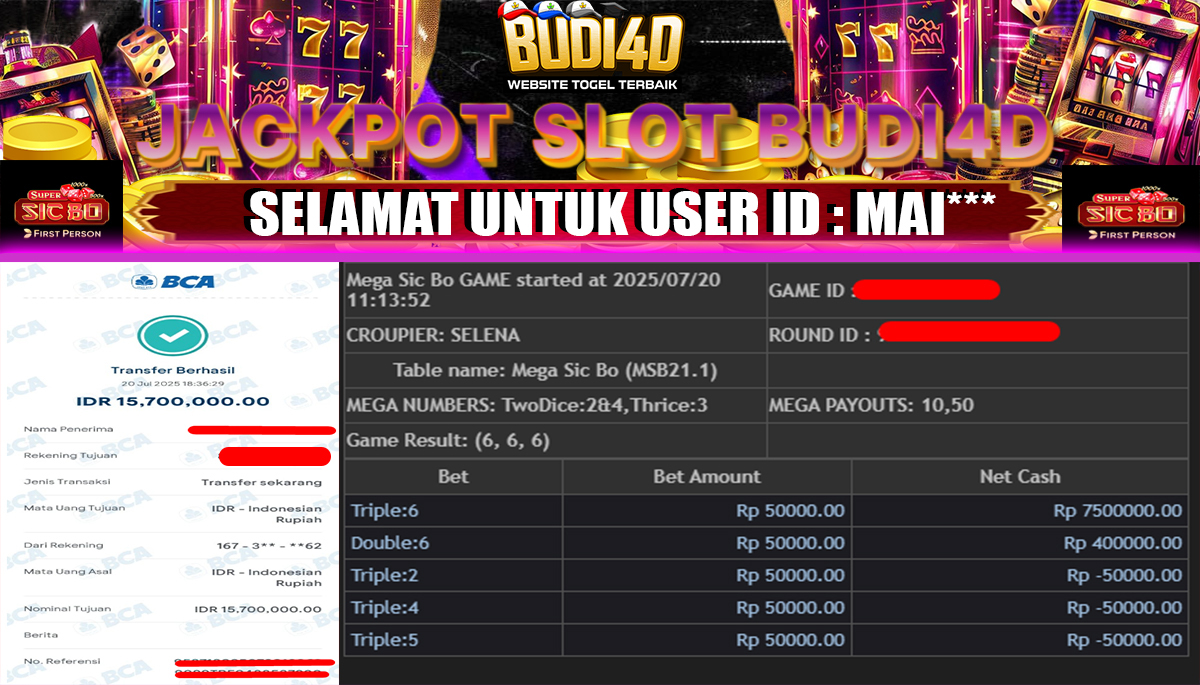 BUDI4D JACKPOT SLOT PRAGMATIC LIVE SIS BO Rp.15.700.000,- LUNASS